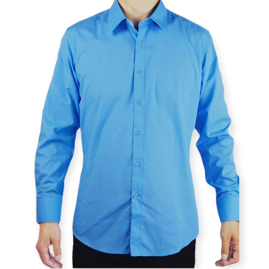 AMANTI: Slim Dress Shirt Turquoise